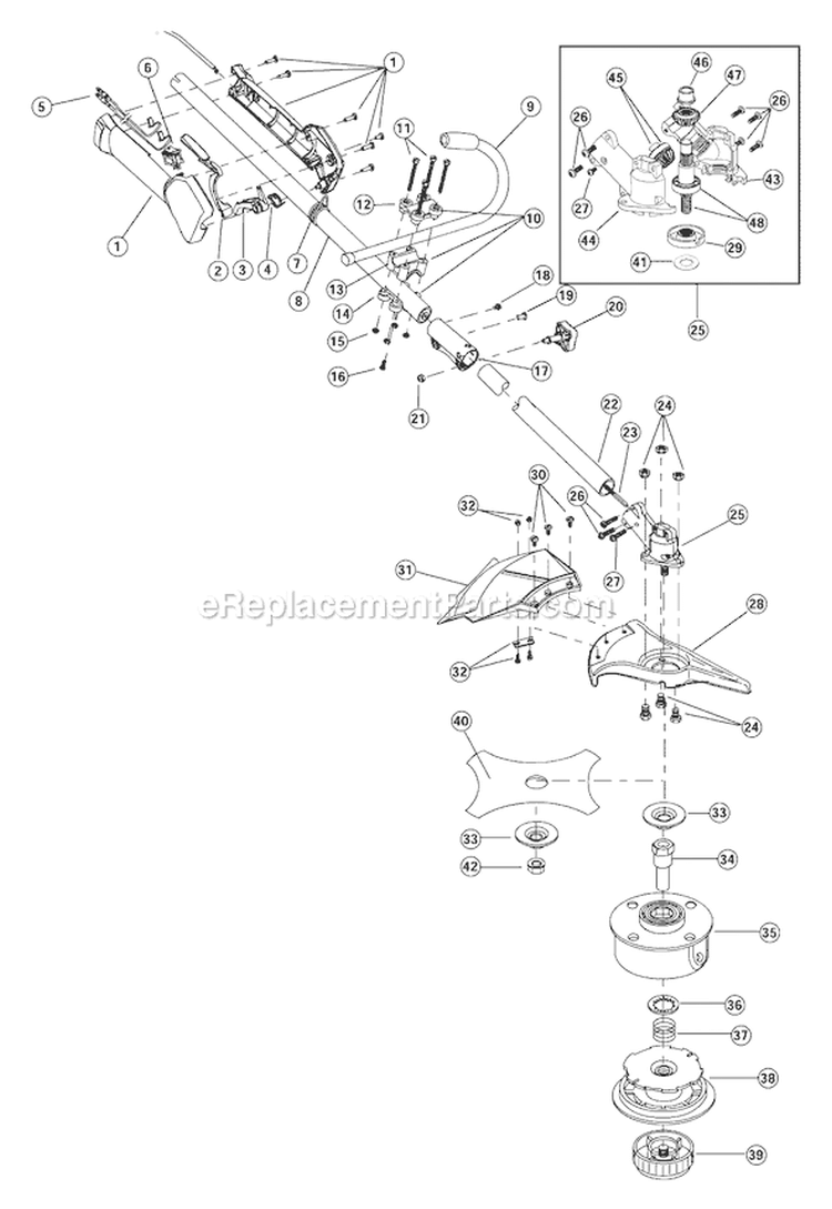 Page A Diagram and Parts List for YM26BC 41AD26BC901 Yard Man Trimmer